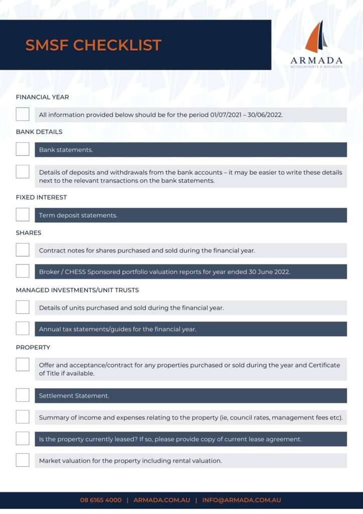 SMSF Checklist 2022