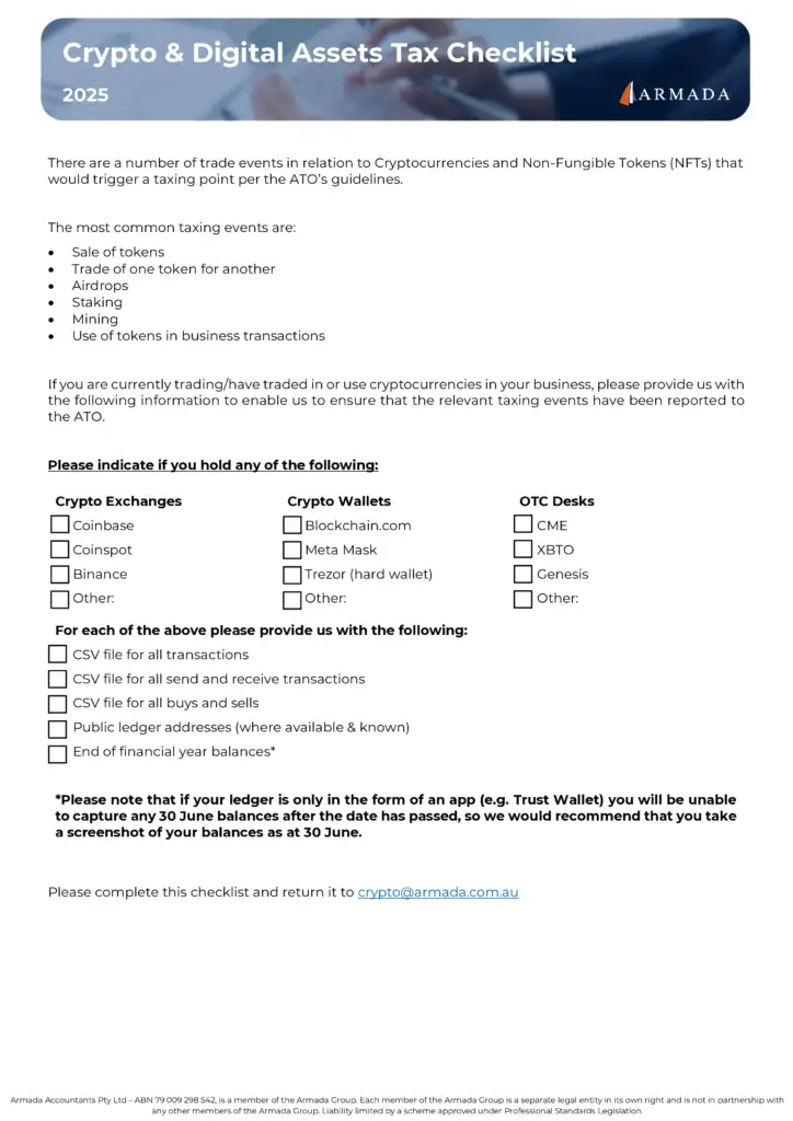 2025 Cryptocurrency Tax Checklist