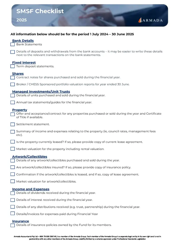 SMSF Checklist 2025