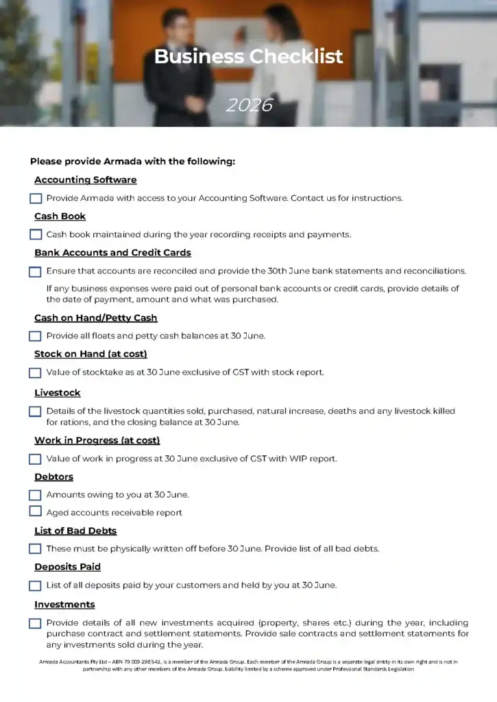 2026 Business Checklist