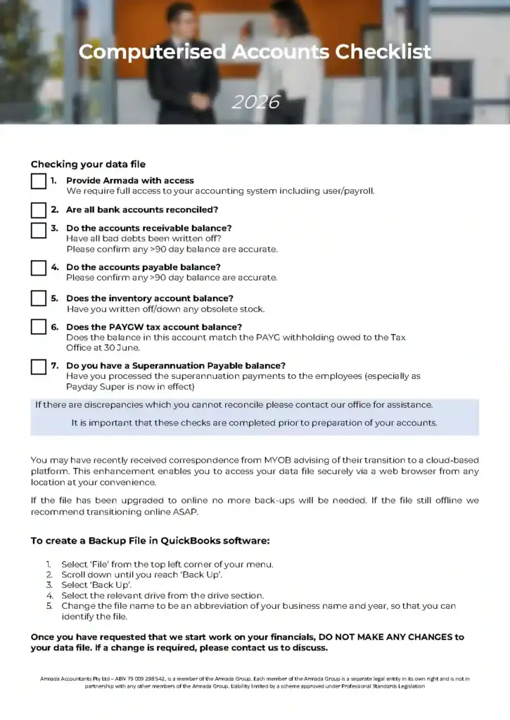 Computerised Accounts Checklist 2026